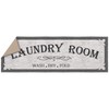 Machine Washable Border Text Design Laundry Room Rug Non-Slip Rubberback