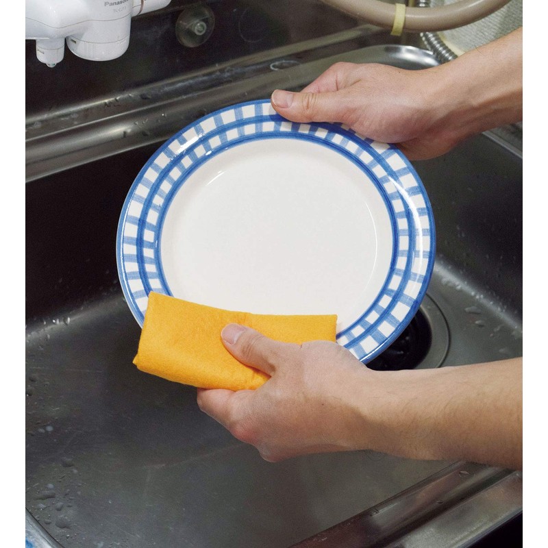 Fine Dish Towel, Kitchen Water Absorption, Paper, Cloth, Orange, Reusable