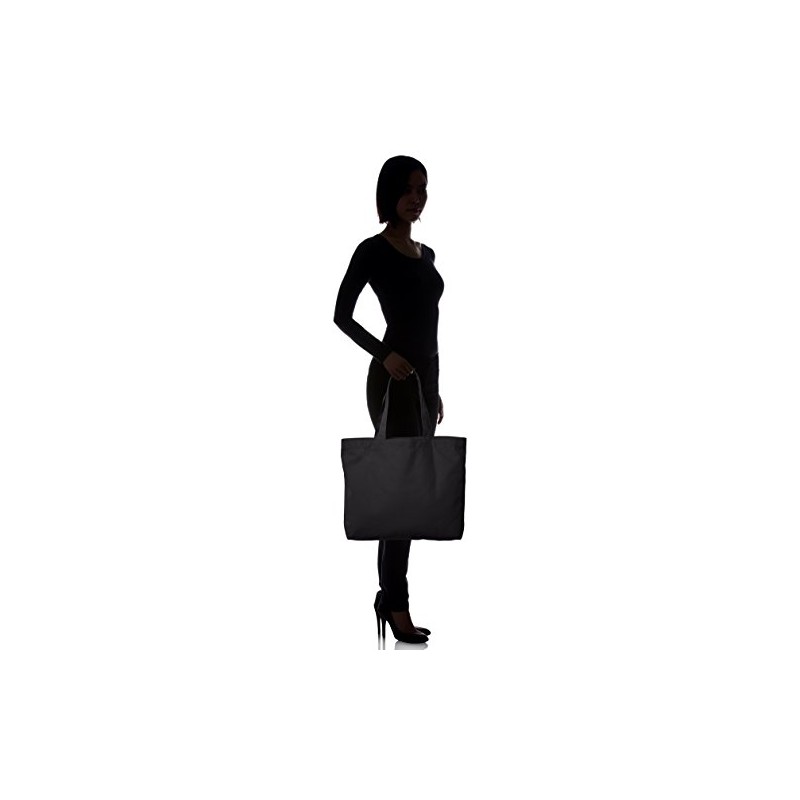 United Athle 151801 14.3 oz Canvas Tote Bag (Large), Black,