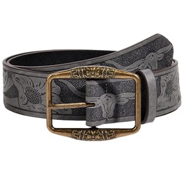 Vintage Carved Floral Belt,Western Belt for Women Dresses, Ladies Cowgirl Skinny Country for Pants Jeans Dress (GRAY-105CM/41.34)