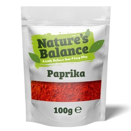 Nature’s Balance Paprika Powder 100g Ground Red Pepper Seasoning | Rich Earthy Spice | Perfect for Meats, Seafood, Sauces, and Garnishes | Fresh in Resealable Bag