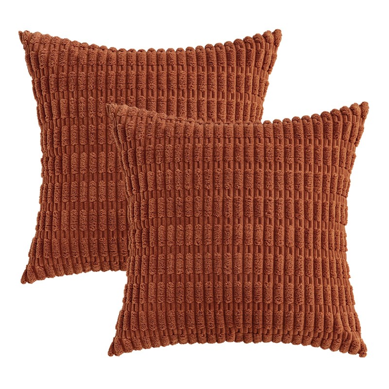 MIULEE Pack of 2 Corduroy Decorative Throw Pillow Covers 20x20