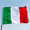One Italian Flag, Three Italian Hand Flags with Posts, Rain