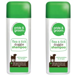Pride & Groom 2 x Flea & Tick Doggie Shampoo - Dog & Puppy Mild Formulation 300ml