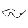 Bottom Half Plastic Rim Round Oval Powered Reading Glasses Black