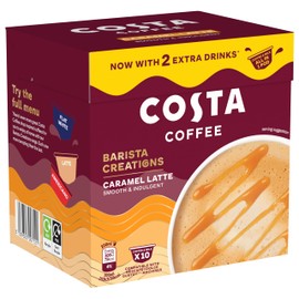 Costa Coffee Dolce Gusto Caramel Latte One Pod 10 x 16g, Smooth and Indulgent. Now with an 2 Extra Drinks, All in One Pod,