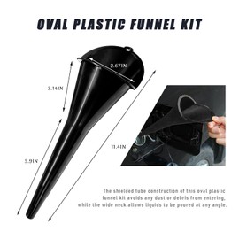 DXNQ 2 PCS Oil Funnel, Automotive Multi-Function Plastic Fuel Funnel with Long Neck, Universal Engine Oil Funnel for Filling Oils Gas Lubricants and Fluids, Car Accessories