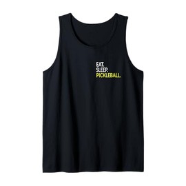 Eat Sleep Pickleball Funny Pocket & Back Pickleball Lovers Tank Top