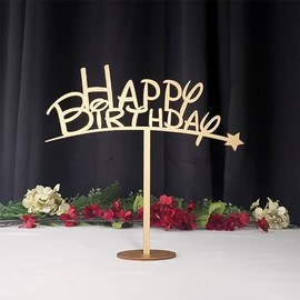 Wooden Happy Birthday Table Sign,Party Table Centerpiece for Kids&Adult Birthday Photo Booth Props(15.08x15.75 in)