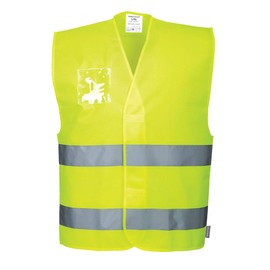 Portwest C475YERL/XL Hi-Vis Vest, Dual ID Holder, Regular, Large/X-Large, Yellow