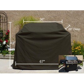 GRILL COVERS 67 INCH – BBQ COVER WATERPROOF HEAVY DUTY - OUTDOOR GRILL COVER - LARGE BBQ COVER - ADJUSTABLE and VENT BBQ GRILL COVER- VERANDA BARBECUE COVER- EASY to PUT ON YOUR BBQ GRILL