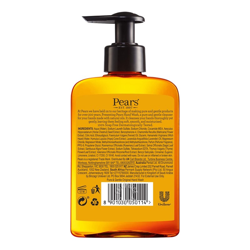 Pears Pure & Gentle Hand Wash with 10x more moisturiser*