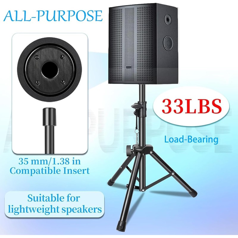 GZGDLJQ Heavy Duty Speaker Stands Pair LED Multi Colors, DJ