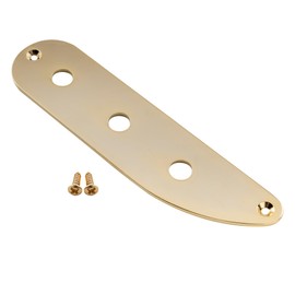 Musiclily Pro Steel 3-Hole Bass Control Plate for Vintage PB/Tele Bass Style Electric Bass, Gold