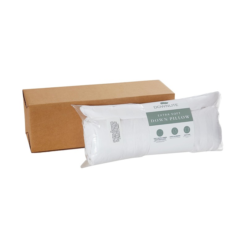 DOWNLITE Down Extra Thin, Flat & Soft Pillow for Stomach