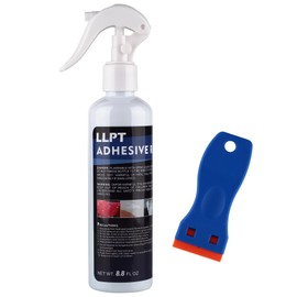 LLPT Adhesive Remover 8.8 fl oz with Plastic Scrapper Surface Safe Removes Labels Stickers Decals Adhesive Tape Residue Tar Grease Chewing Gum (49503-1)