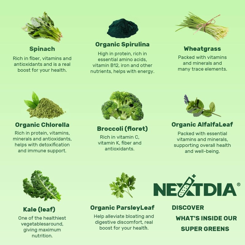 Super Greens Gummies, Greens Superfood Powder Alternative w/Spirulina, Chlorella, Prebiotic