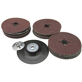 EETools 115mm Rubber Backing Pad for Angle Grinder & 30 Fibre Sanding Discs