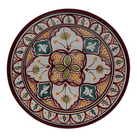 Ceramic Plates Moroccan Handmade Serving Wall Hanging Exquisite Colors Decorative 14 inches Diameter