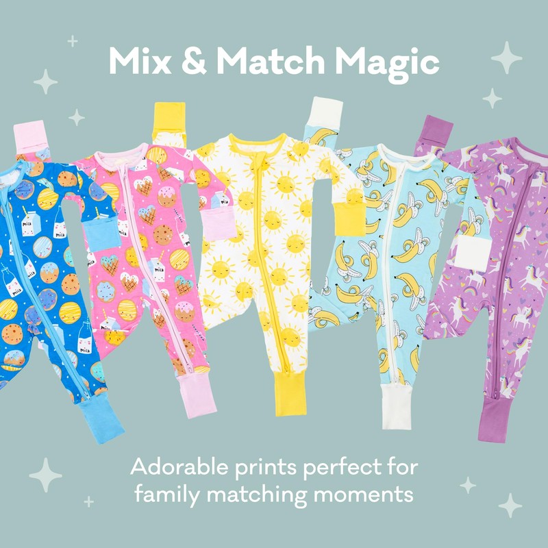 Little Sleepies Zippy Baby & Toddler Pajamas - Bamboo Viscose