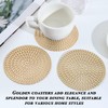 20 Pieces Golden Coasters, Set Slip Insolation, Round Coasters, Plastic