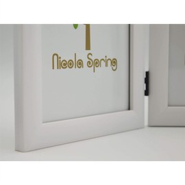 Nicola Spring Folding 2-Photo Frame - Fits Photo Size 5 x 7 (12 x 17cm) - Pack of 1 - White Picture Frame Small Portrait Photo Frame with Stand Freestanding Photo Certificate Display Poster Frame