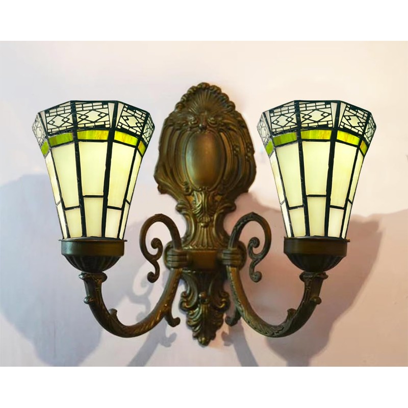 HUIMEIJU Tiffany lampshade replacement. (Off-white) Replacement of fan lamp cover,