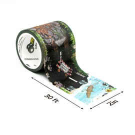 PlayTape Rescue Road Tape for Toy Cars - Sticks to Flat Surfaces, No Residue, 2 in. x 31 ft. Roll