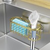 Yazoni 2-in-1 Sponge Holder for Kitchen Sink, Suction Cup Rack