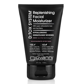 GIOVANNI D:tox System Replenishing Facial Moisturizer, 4 oz. - Super Antioxidants Acai & Goji Berry, Activated Charcoal, Removes Impurities for a Beautiful Complexion, Dermatologist Tested