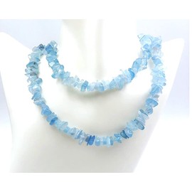 Natural Stone Necklace | Aquamarine Gravel Necklace | Power Stone