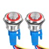 DMiotech 2 Pack 7/8 Inch Stainless Steel Latching Push Button