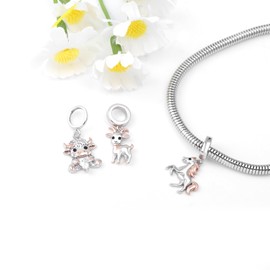 Tufeney Animal Charm Beads for Jewelry Making - 925 Sterling Silver Western Animal Chihuahua/Horse/Axolotl/Cow/Goat/Bat/Pig Charms Gifts for Women DIY Necklace & Bracelet (Horse Bead Charm)