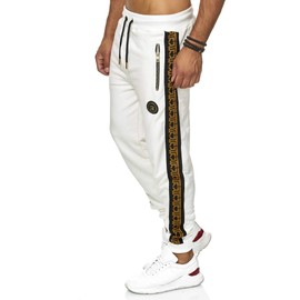 Red Bridge M4237 R Logo Premium Men's Jogging Bottoms - ecru Plain, size: l