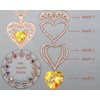 GEMMANCE 5 Heart Crystal Necklace 18K Rose Gold Plated -