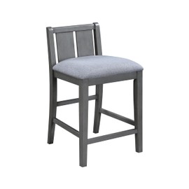 Udorich Elegant Upholstered Counter Height Chairs for Comfort and Style, for Dining or Kitchen, Set of 2, Gray Finish