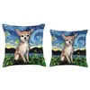 Tan Short Hair Chihuahua Starry Night cute dog art by