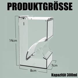 Norhogo Transparent Hamster Feeder, Acrylic Hamster Feeder, Automatic Hamster Feeder, Budgie Feeder, for Hamsters, Guinea Pigs, Parrots, Mini Hedgehogs, 300 ml