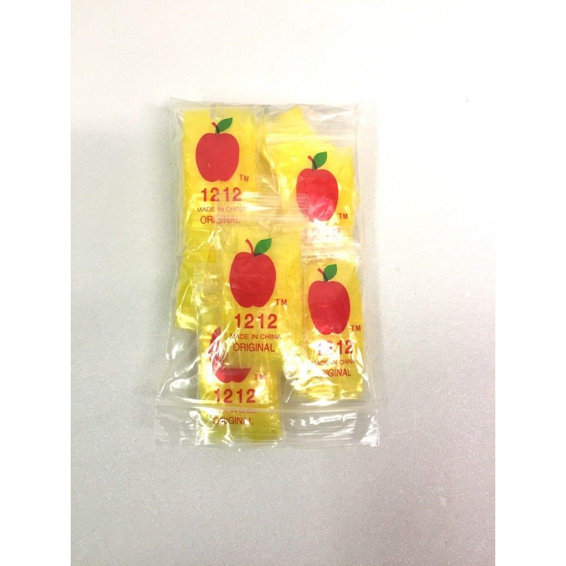 1212 (1/2"X1/2") Yellow Color Apple Brand Mini Resealable Baggies, Case