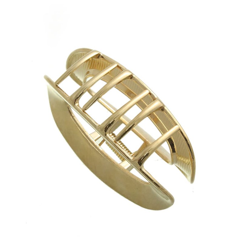 VINGTAINE H7581-G- Oval Metal Hair Claw Hollow Out Hair Clip,