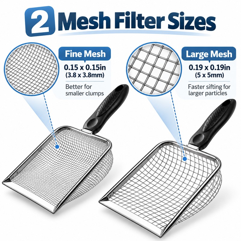 Stainless Steel Cat Litter Scoop Set for Easy Litter Box