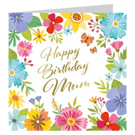 Traditional Birthday Greetings Card For Mum| Foiled Gold Birthday Card| For Mum
