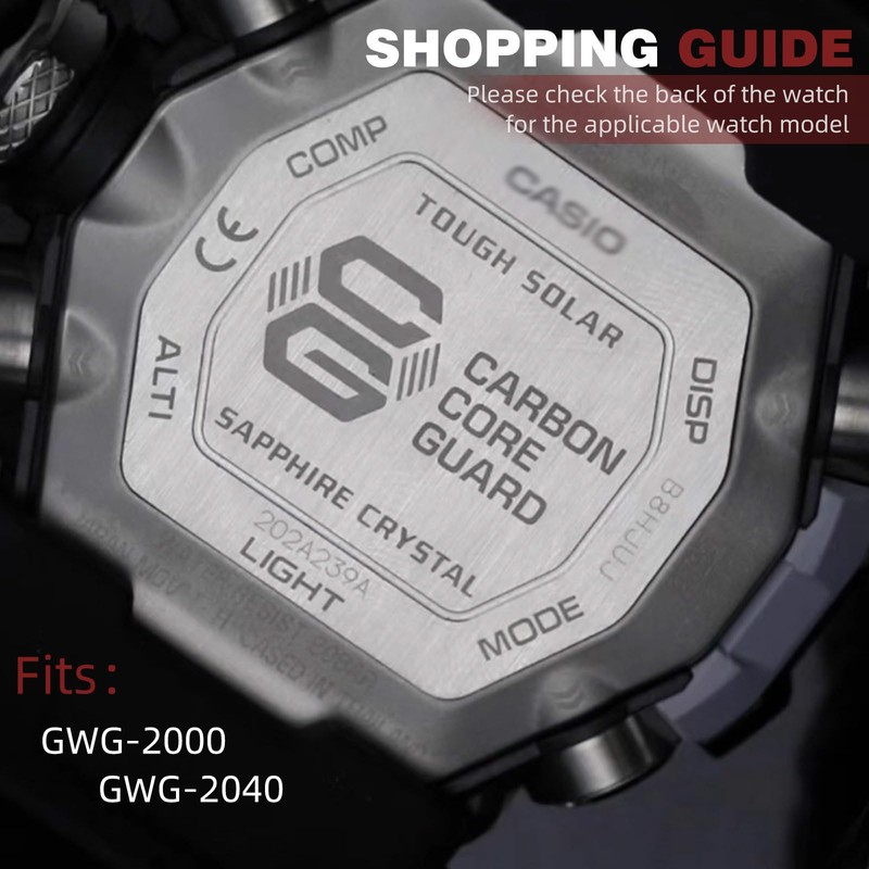 Black Natural Resin Replacement Watch Strap for Casio G-Shock Master