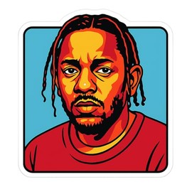 Kendrick Lamar Pop Art Sticker (2.75" x 3")