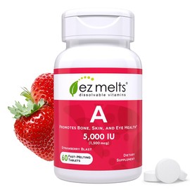 EZ Melts Dissolvable Vitamin A 5,000 IU, Sugar-Free, 2-Month Supply - 1 Pack