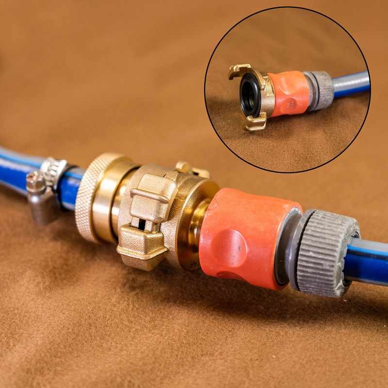 Poppstar Brass Quick Coupling System Geka to Plug-In Coupling for