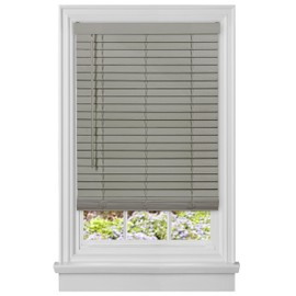 Cordless GII Madera Falsa 2-in Faux Wood Plantation Blind - 37-in W x 52-in L - Grey