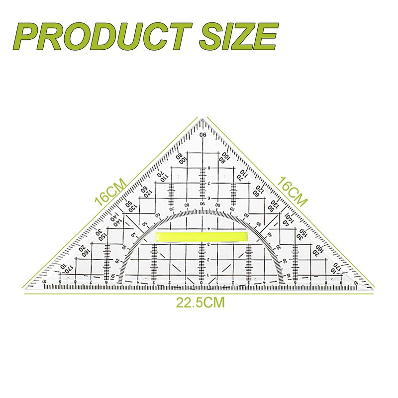 Set Square Set with Handle, Plastic Set Square 20 cm,
