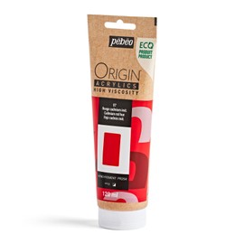 PEBEO Origin - Eco-designed High-viscosity Acrylic Paint - High Pigment Concentration for Intense Color and Excellent Lightfastness - 4.05 Fluid Ounces (120 ml) Tube - Cadmium Red Hue