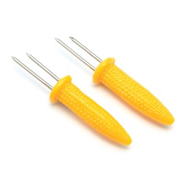 Fox Run 5401 Stainless Steel and Plastic Corn Holders Set of 6, Yellow
